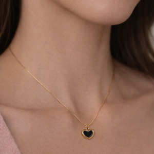heart pendant and soft glow