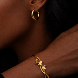 classic polished gold hoop earrings for women